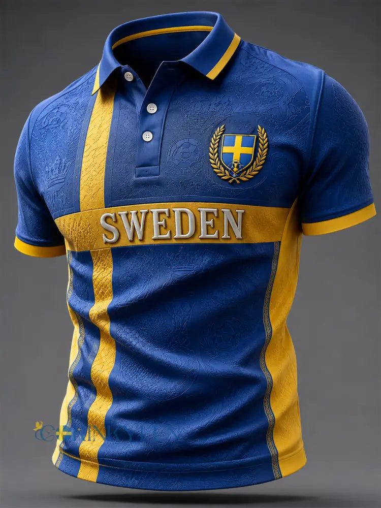 Kvarterströja med svensk fotbollsmotiv för herrar - som bild / S