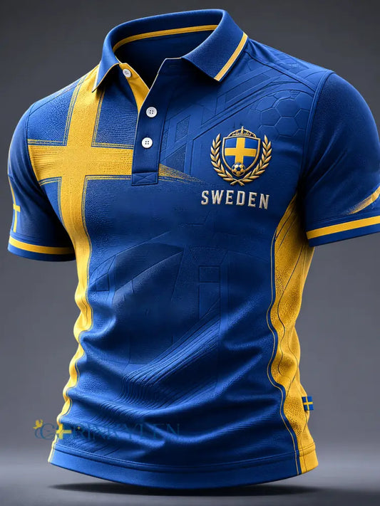 Kvarterströja med svensk fotbollsmotiv för herrar - som bild / S