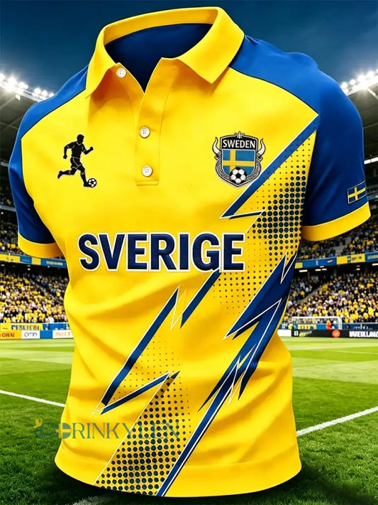 Kvarterströja med svensk fotbollsmotiv för män - som bild / S