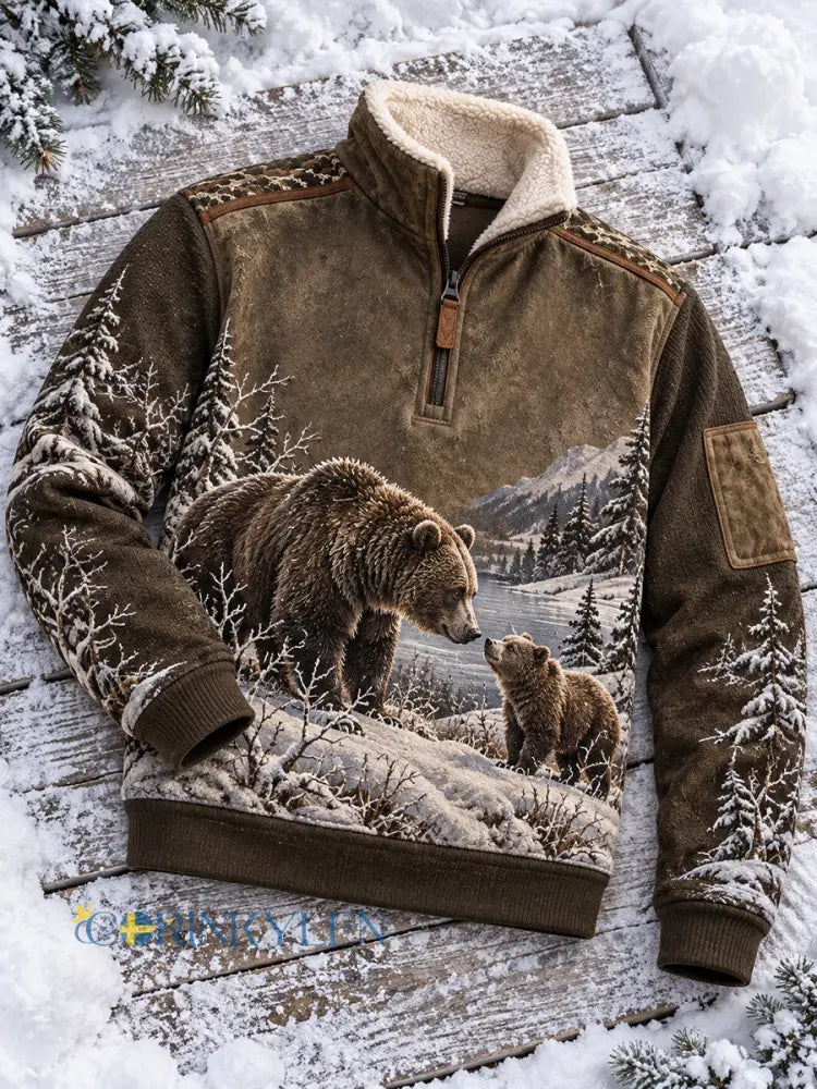 Kvinnlig avslappnad bekväm topp med vintagebild av nordiskt djur - A / S