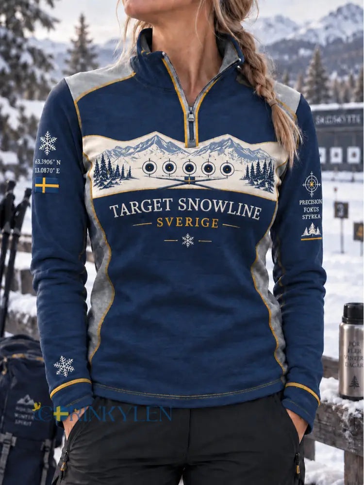 Kvinnlig Blågult Nordic Sport Luxe Topp - som bild / S