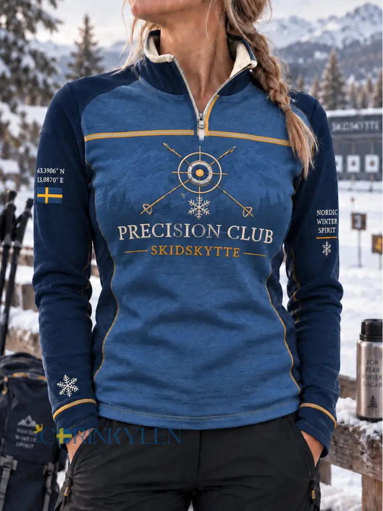 Kvinnlig Blågult Skidskytte Heritage-sweatshirt - som bild / S