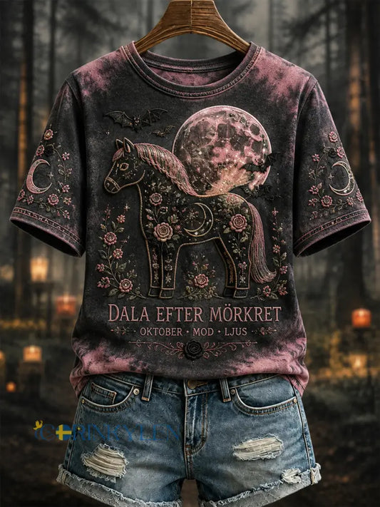 Kvinnlig Halloween-bröstcancermedvetenhetströja med texten “Dara” - som bild / S