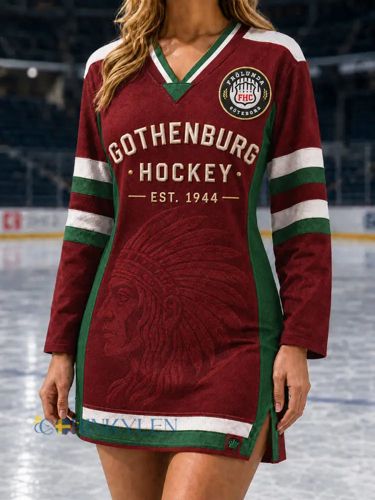 Kvinnor Göteborg Hockey Fan Classic Klänning - som bild / S