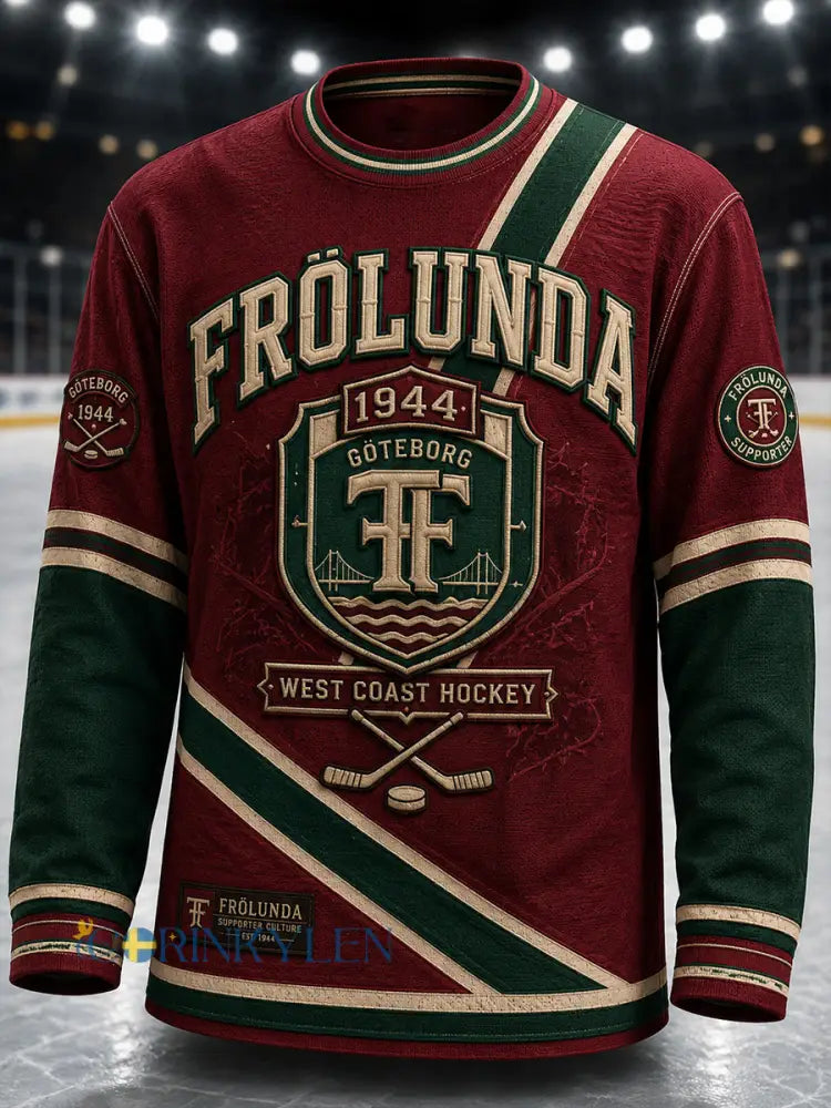 Kvinnors 1944 Göteborg Hockeyarv Våffelmönstrad T-shirt med lång ärm - A / S
