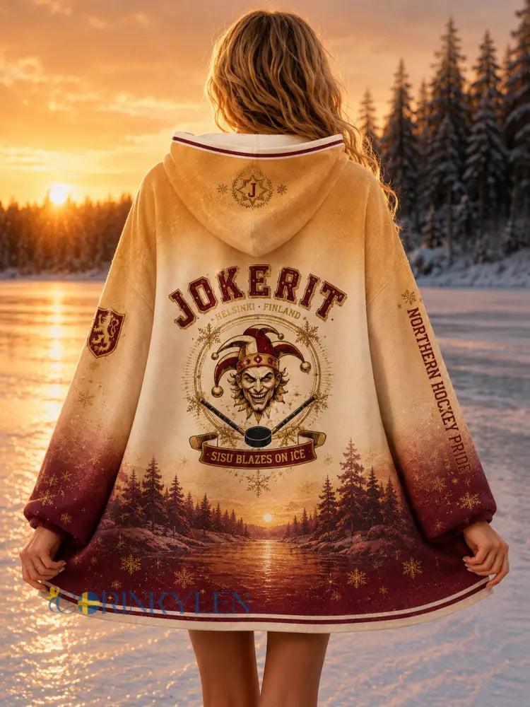 Kvinnors Finland Ishockey Jokerit Zip-Up Hoodiet - A / S