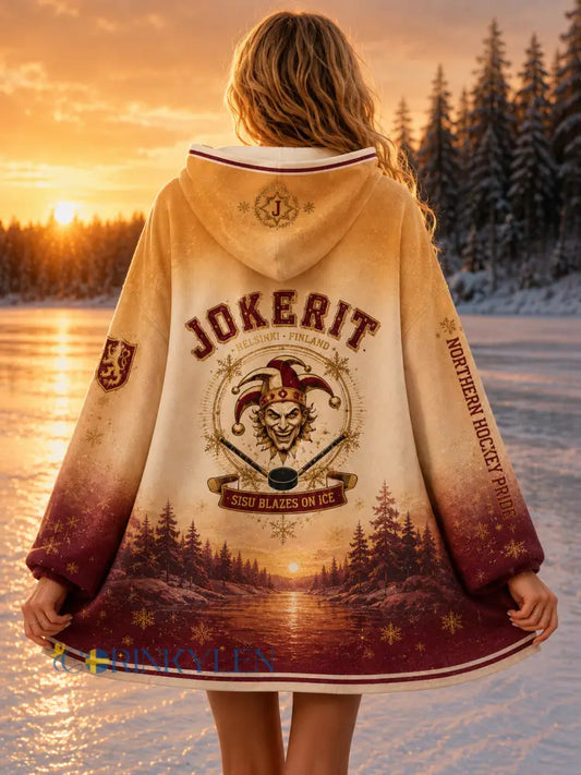 Kvinnors Finland Ishockey Jokerit Zip-Up Hoodiet - A / S