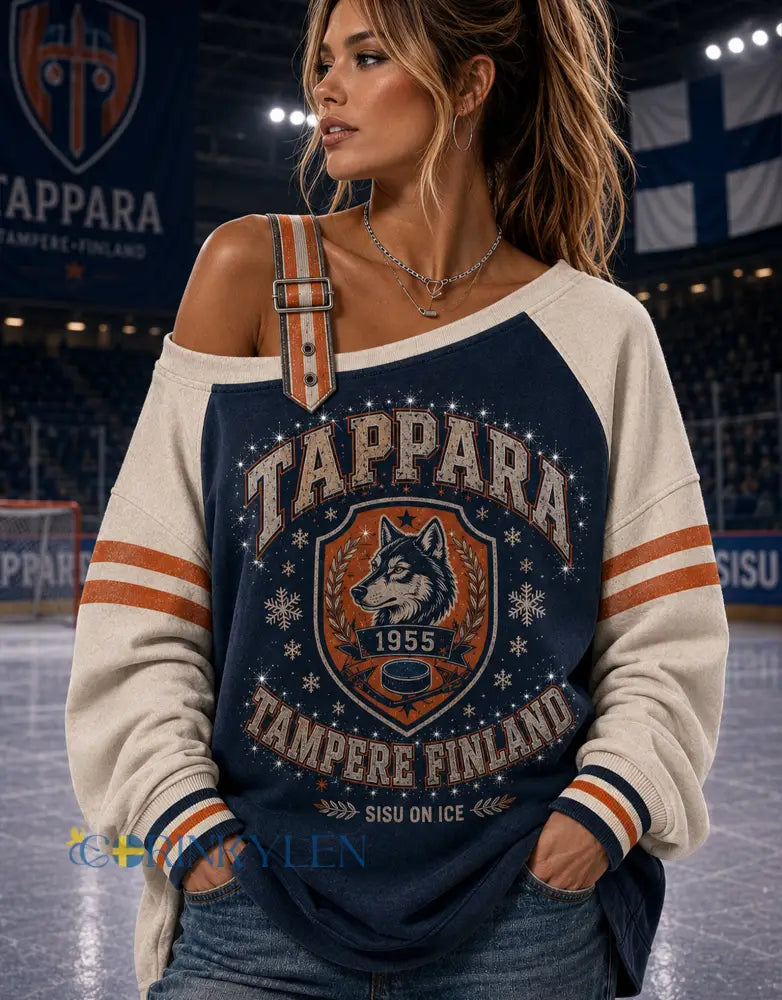 Kvinnors Finland Ishockey Tappara Off-Shoulder Hoodies - A / S