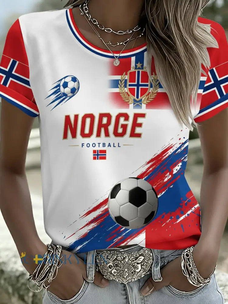 Kvinnors fotboll match konst Skriv ut T-shirt - A / S