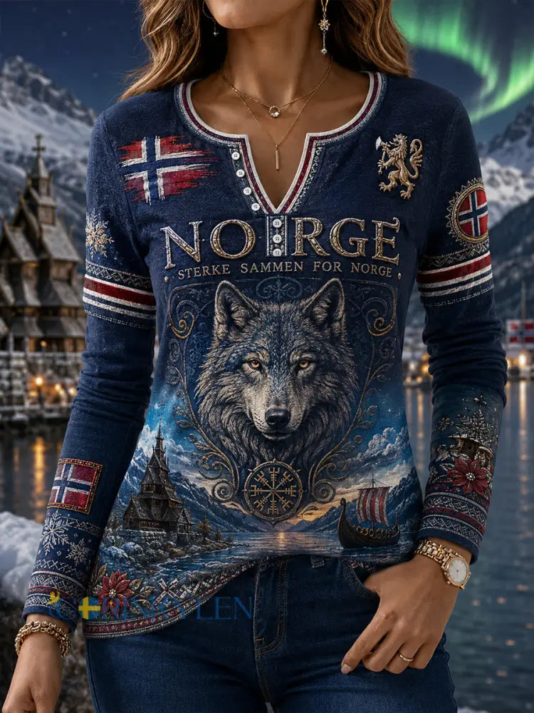 Kvinnors fotboll V-hals lång ärm - A / S