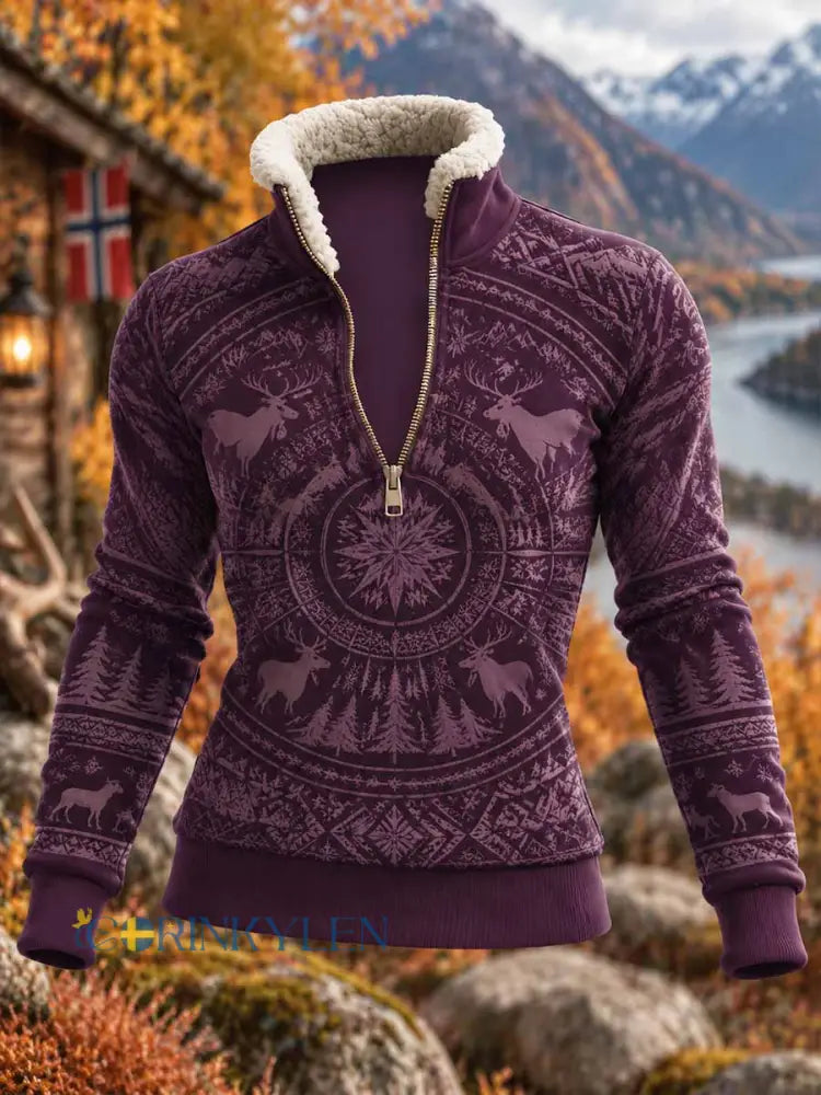 Kvinnors höst jakt säsong mönster Print Sweatshirt - som bild / S