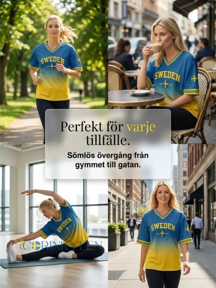 Kvinnors Retro Sverige 2026 Fotboll Gradient Våffle-väv Topp