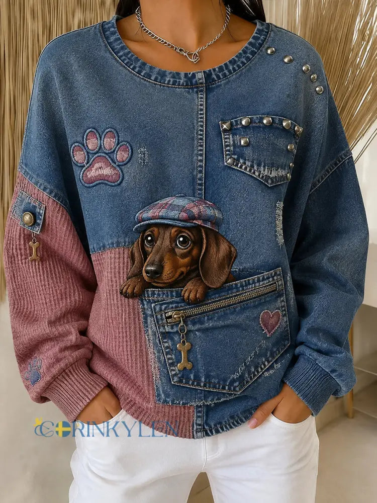 Kvinnors roliga djur Sweatshirt - A / S