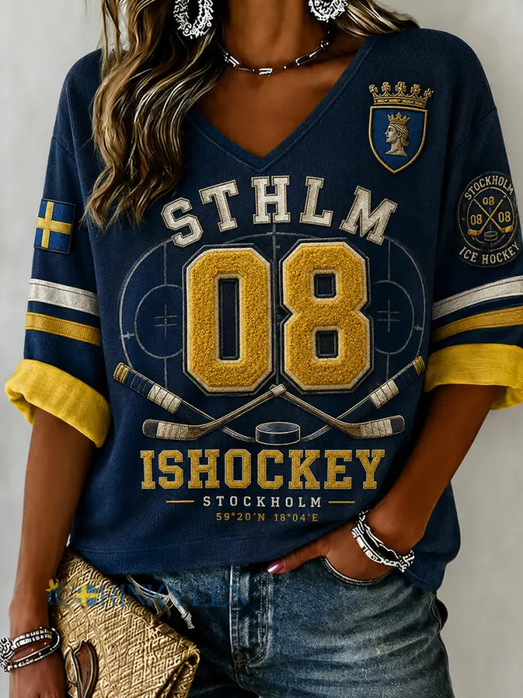 Kvinnors Stockholms Ishockey 1891 Mönster Lin V-halskjort - A / S