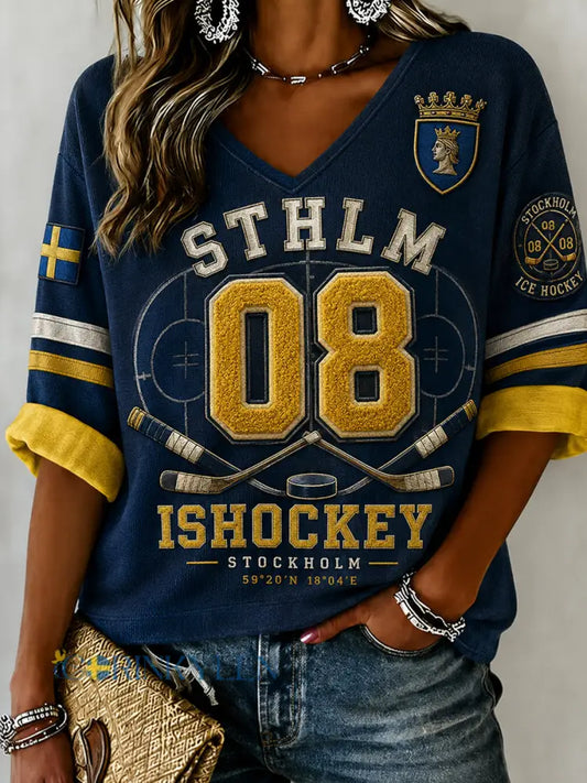 Kvinnors Stockholms Ishockey 1891 Mönster Lin V-halskjort - A / S