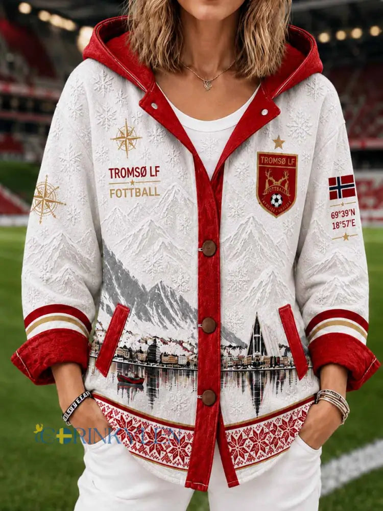 Kvinnors Tromsø Fotboll lag tryckta jacka - som bild / S