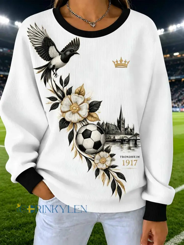 Kvinnors Trondheim Fotboll lag mönster Skriv ut tröjar - som bild / S