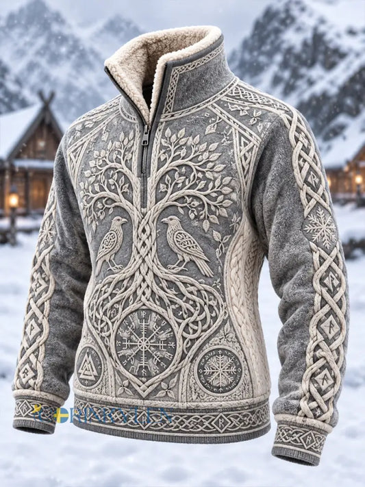 Kvinnors vikinga-stil fleece-fodrad långärms sweatshirt - A / S