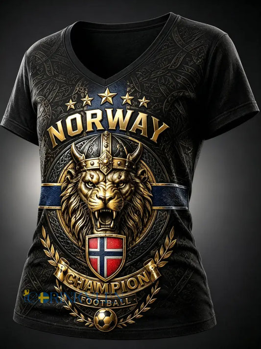 Kvinnorska fotbollsmatch cheering Element Art Print V-Hack T-shirt - A / S