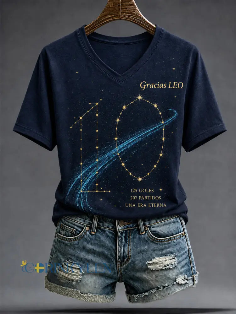 Legendarisk fotbollsspelare för damer avskedsminne casual t-shirt med kort ärm - som bild / S