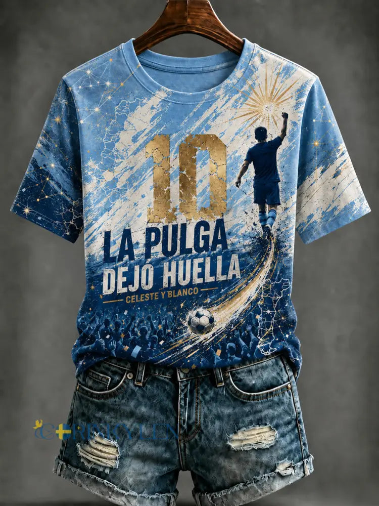 Legendarisk fotbollsspelare för damer avskedsminne casual t-shirt med kort ärm - som bild / S