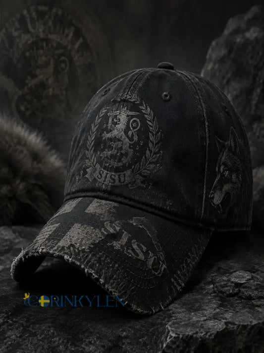 Män Retro Finska Veteran Sisu Spirit Baseball Kepsa - A / ONE