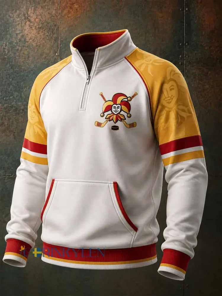 Mäns affärsstil Ishockey Print Sweatshirt - som bild / S