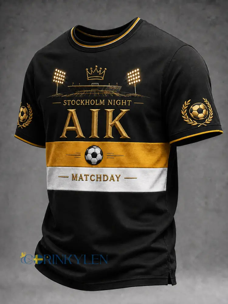 Mäns AIK Stockholm Matchday fotboll T-shirt - som bild / S