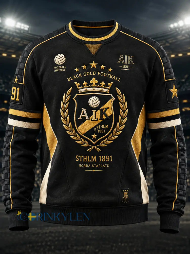 Mäns AIK Svart & guld 1891 fotbollströjar - som bild / S