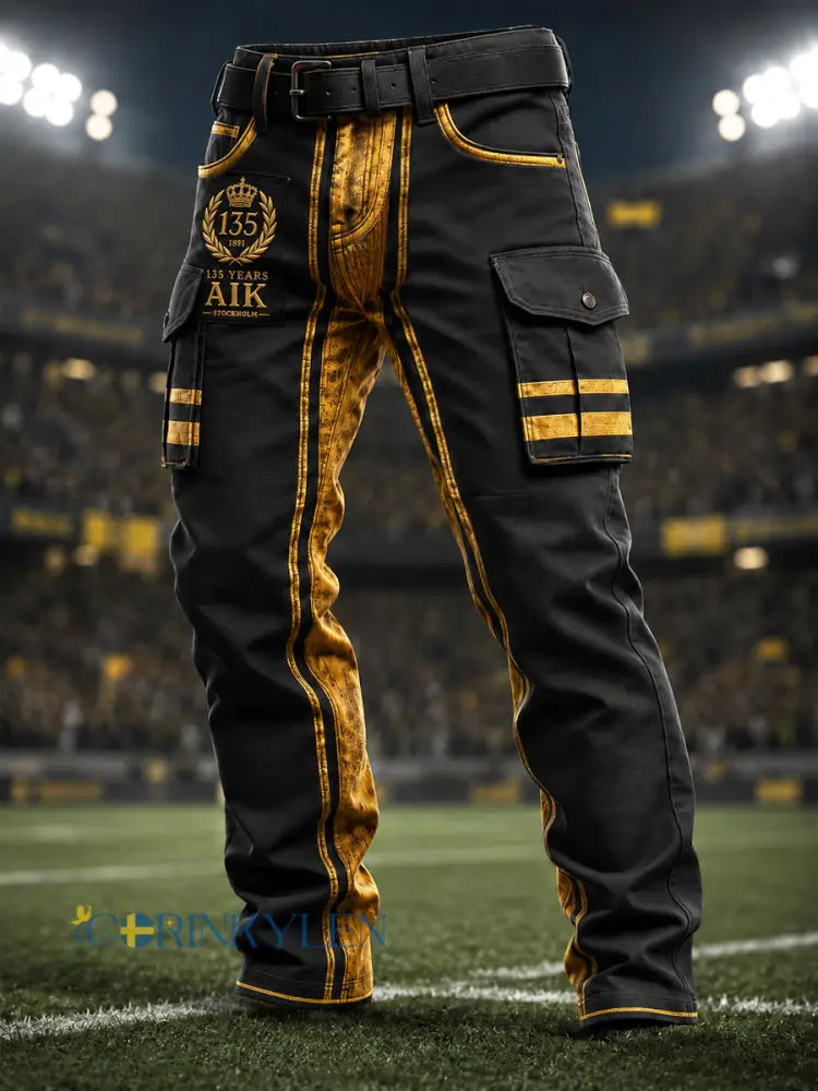 Mäns AIK Svartgult Fotboll Arbetsbyxor - som bild / S