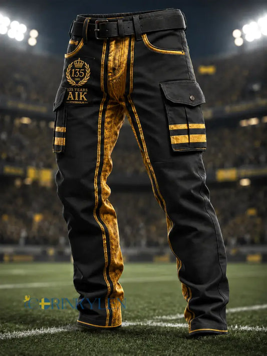 Mäns AIK Svartgult Fotboll Arbetsbyxor - som bild / S