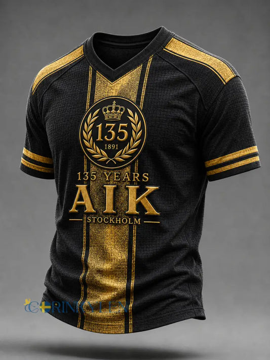 Mäns AIK Svartgult Fotboll T-shirt - som bild / S