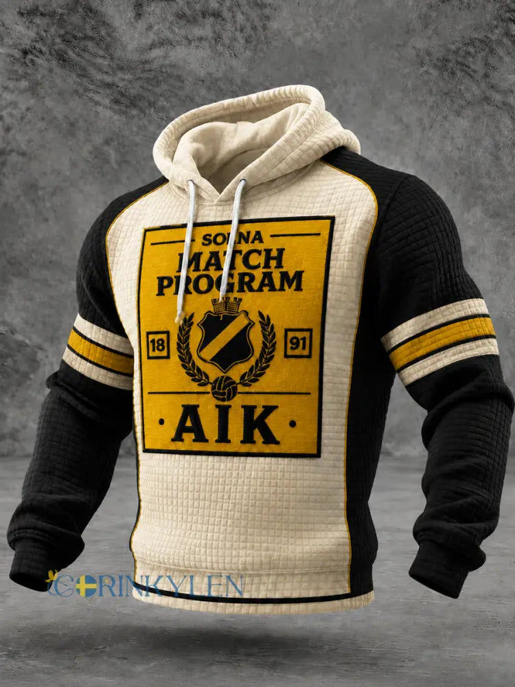 Mäns AIK Svartgult Matchday fotboll Hoodie fotboll - som bild / S