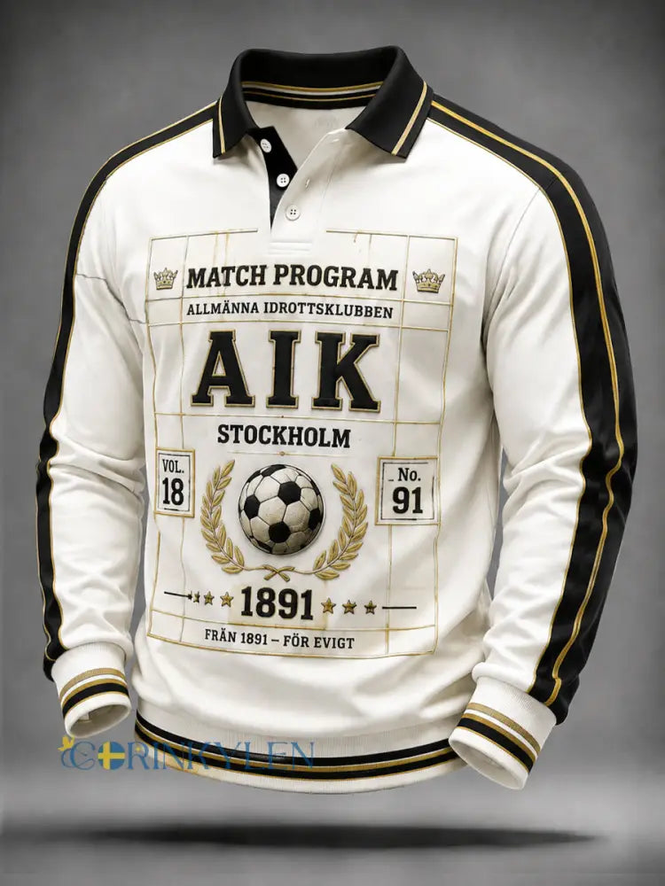 Mäns AIK Svartgult Matchday fotboll polo tröja - som bild / S