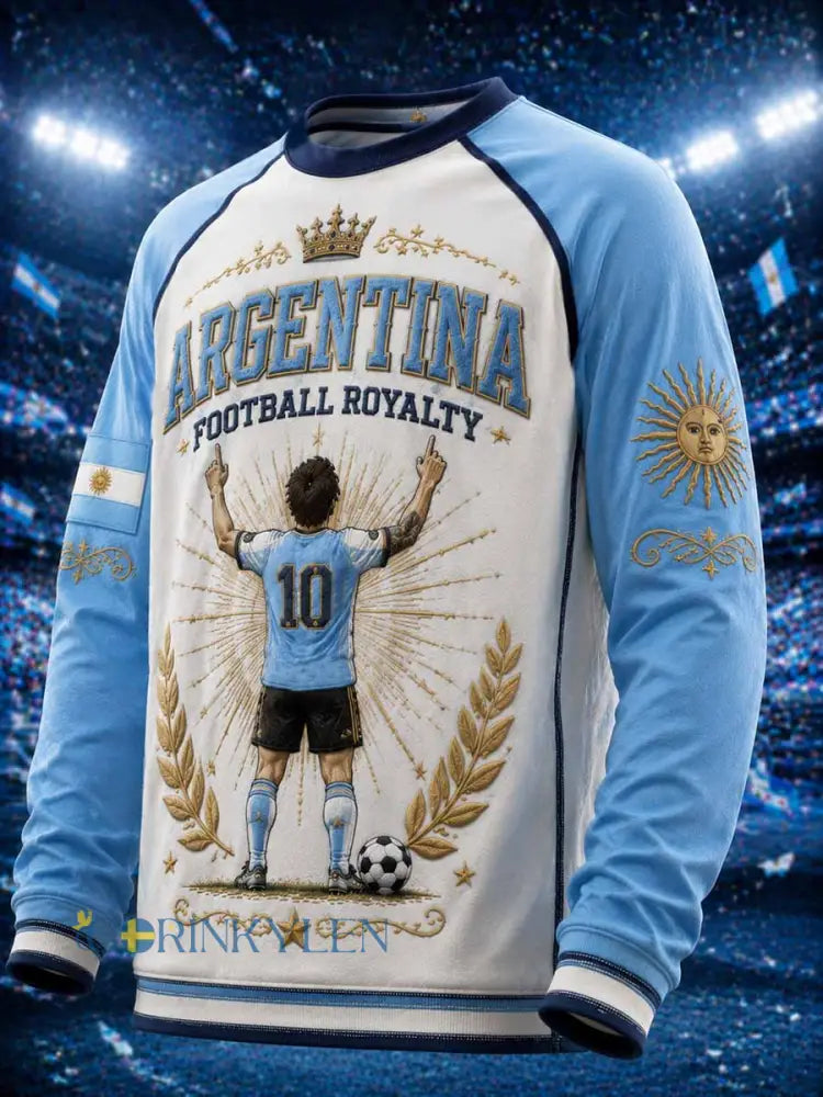 Mäns Argentina minne Gyllene Era mönster Skriv ut Sweatshirt - som bild / S