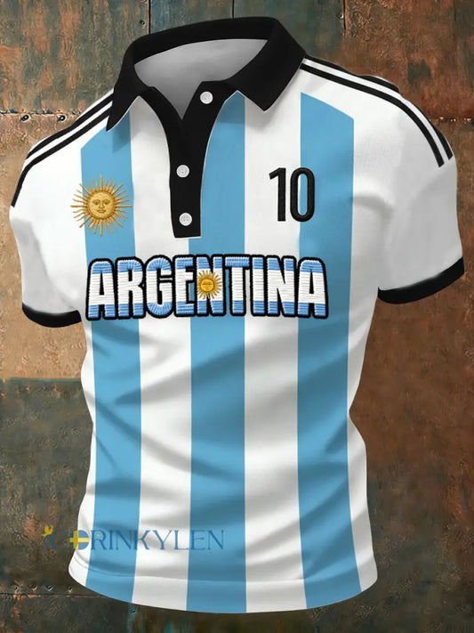Mäns argentinska fotbollskjorta - blå / S