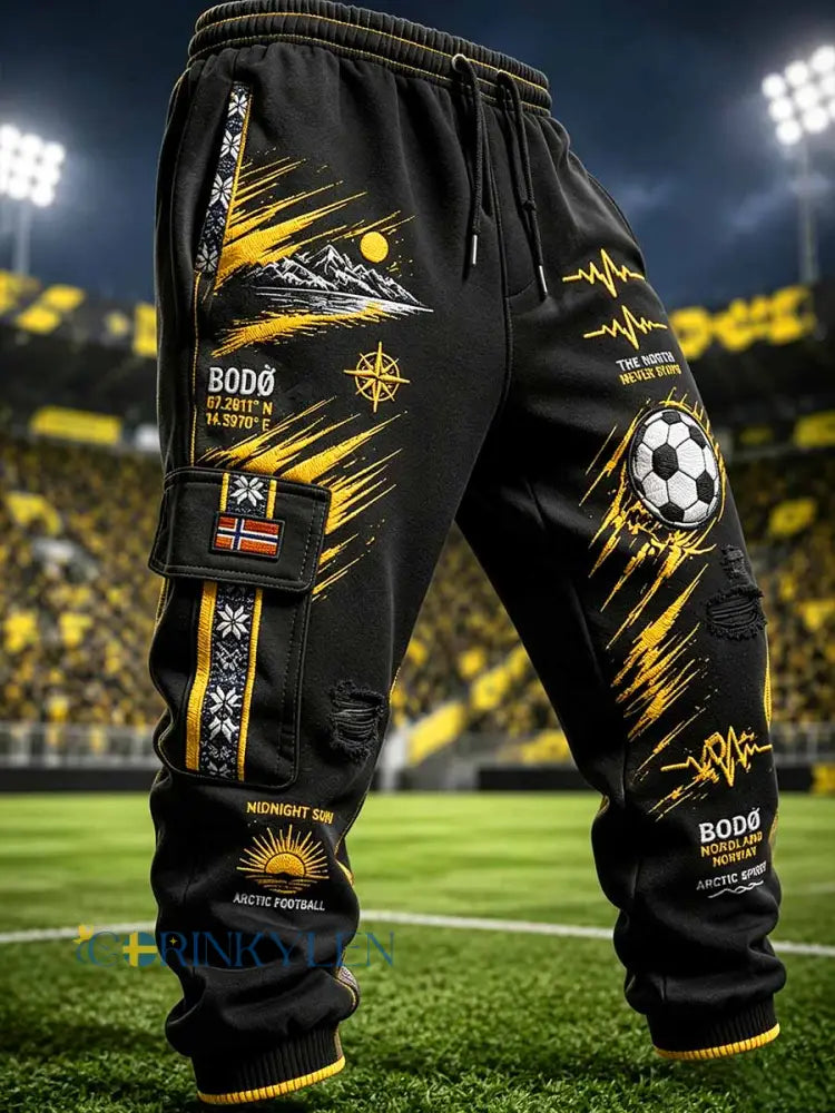 Mäns Bodø Glimt fotboll lag tryckt arbete byxor - som bild / S