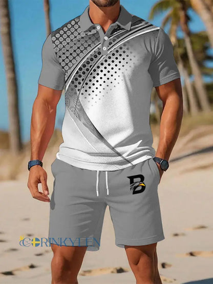 Mäns Casual Business Short-sleeved Kostym - grå / S