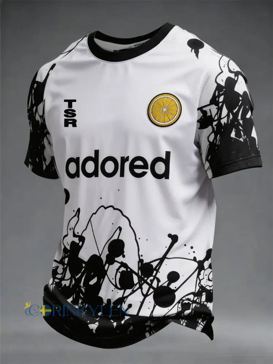 Mäns citron rosor musik Lover Printed korta ärmar t-shirt - som bild / S