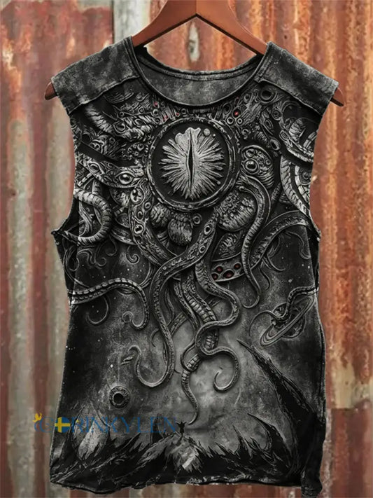 Mäns Cthulu Inspirerade Azathoth Konst Print Racket Västa - svart / S