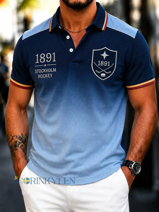 Mäns Djurgården ishockey Gradient Polo tröj - som bild / S