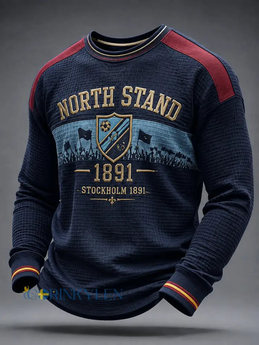 Mäns Djurgården Stockholm 1891 Fotboll Våffla T-Shirt - som bild / S
