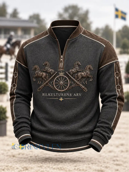 Mäns drivande arv Half-Zip - som bild / S
