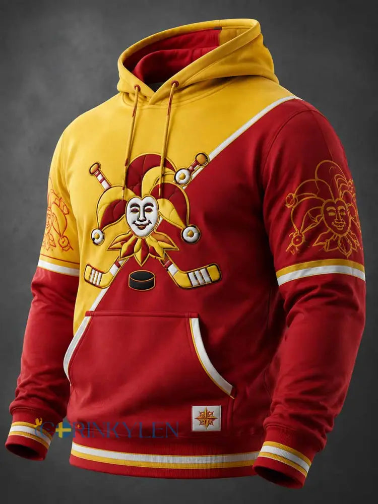 Mäns enkel stil Ishockey Print Sweatshirt - som bild / S