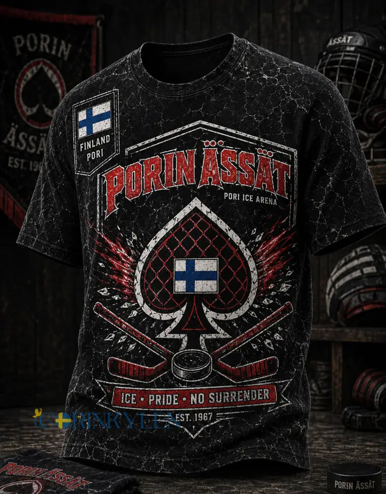 Mäns Finland Ishockey Porin Ässätt Short-Shirt - A / S