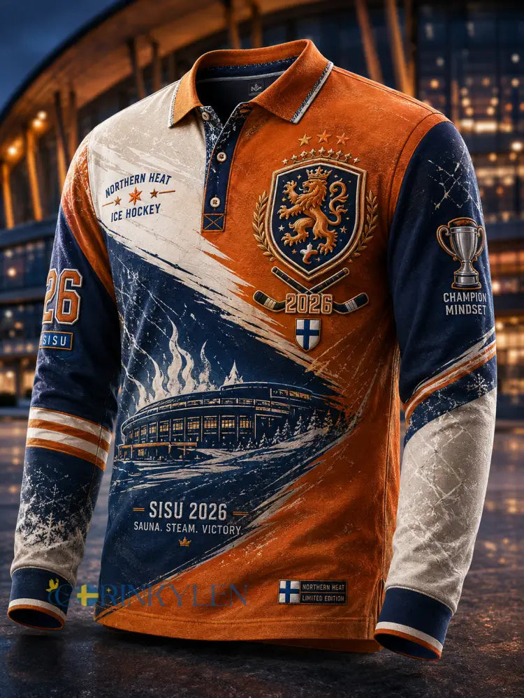 Mäns finska ishockey Långärmskjorta - A / S