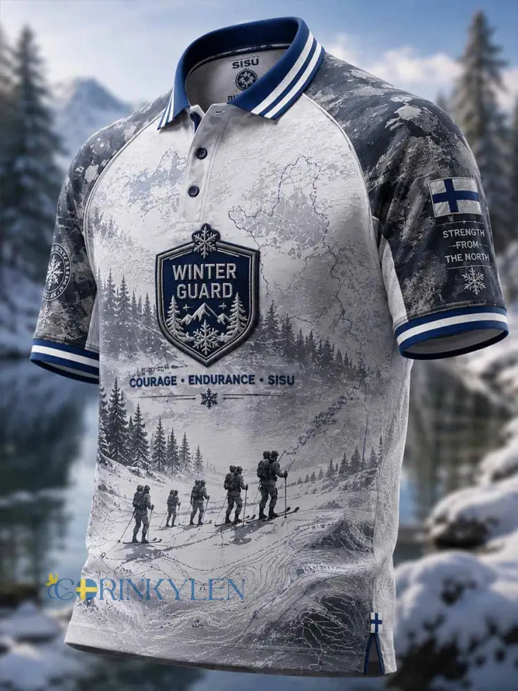 Mäns finska Sisu Spirit Heritage Tryckt Polo tröj - som bild / S