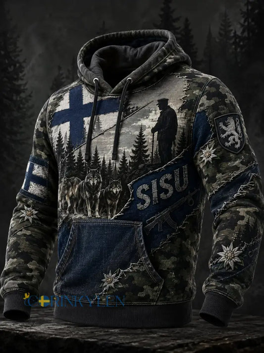 Mäns finska Veteran Memorial Grafisk trycktröjar - A / S