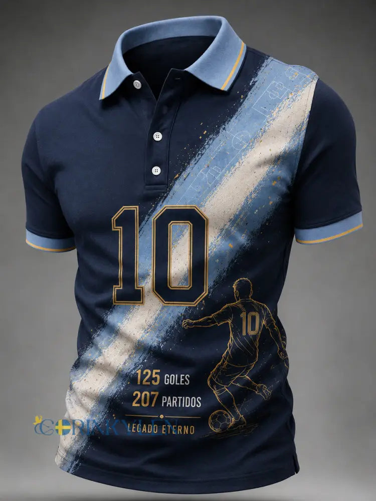 Mäns fotboll Legend Pensionera Memorial Casual Kort ärm topp - som bild / S