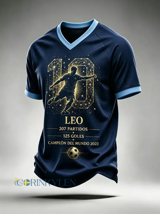 Mäns fotboll Legend Pensionera Memorial Casual Short Slem V-hals T-shirta - som bild / S